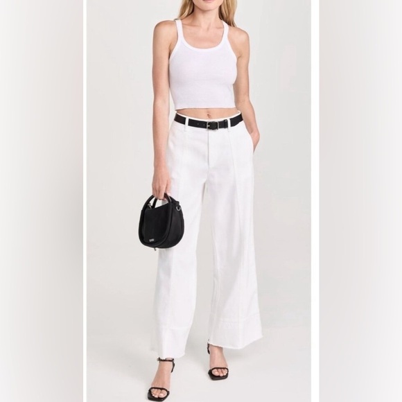 rag & bone Featherweight Arianna Wide Leg Pants JEANS SIZE 27 White - Picture 2 of 12